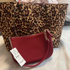 Zoiey Tote Leopard 2 pc